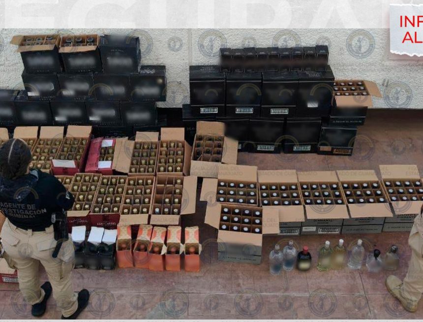 Golpe-a-alcohol-adulterado Fiscalía de Guanajuato decomisó más de 500 botellas de bebidas adulteradas
